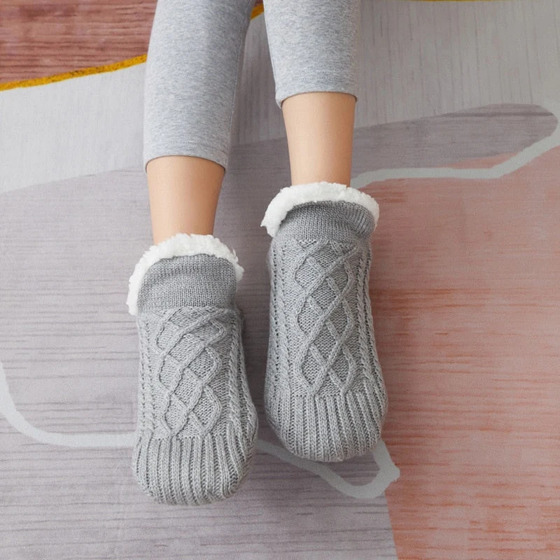 Chaussons-Chaussettes Fourrés