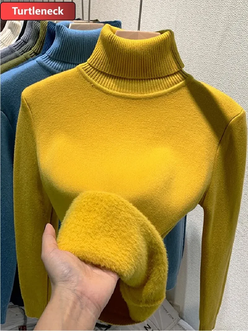 Pull Slim Col Roulé - Intérieur Peluche Douce