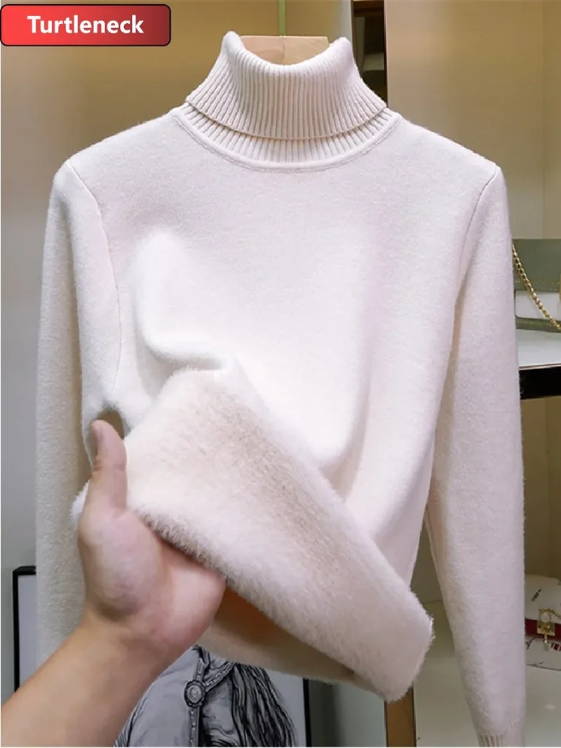 Pull Slim Col Roulé - Intérieur Peluche Douce