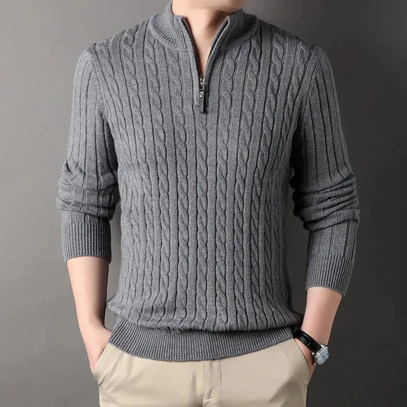 Pull camionneur torsadé à ZIp pour Homme