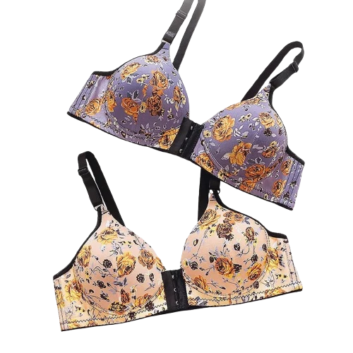 Soutien-gorge fleuris - Fermeture à l'avant