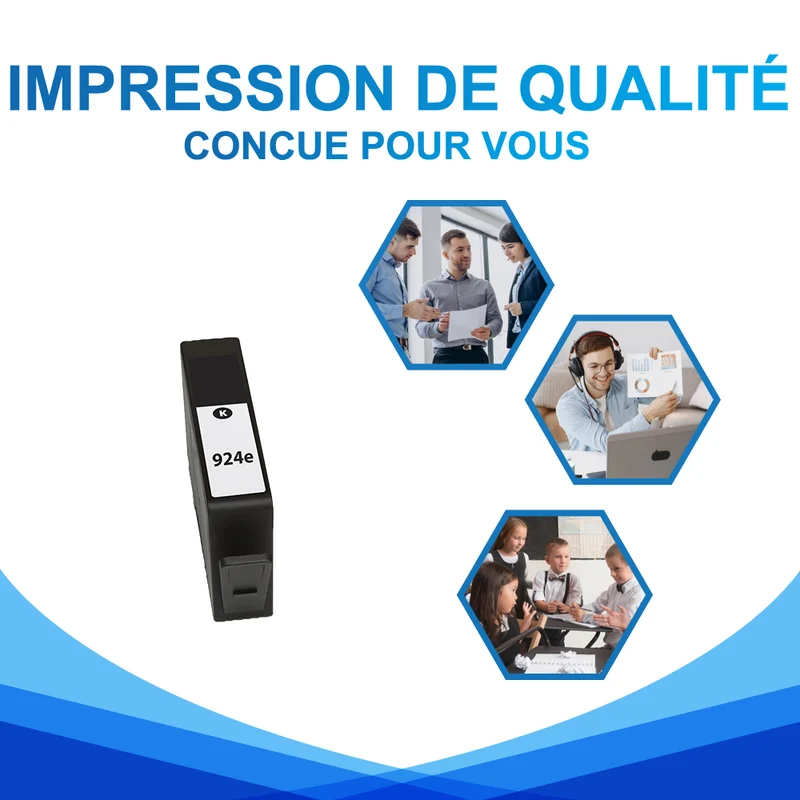 HP 924 924e Noir Cartouche d'encre compatible | 4K0U6NE 4K0V0NE