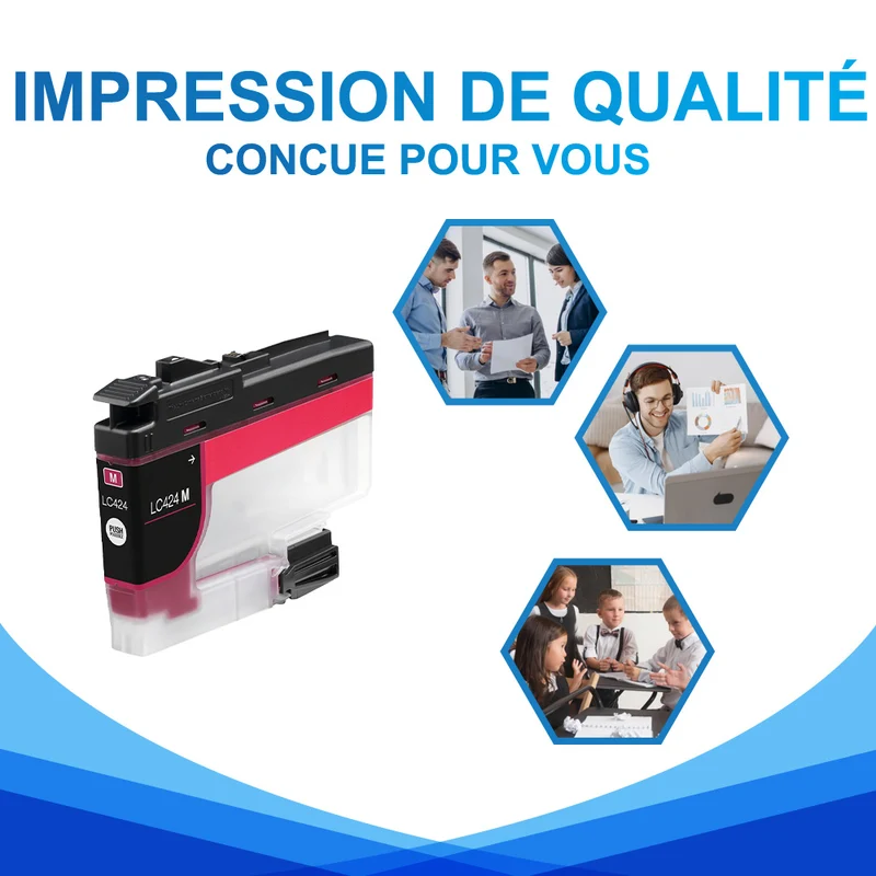 Brother LC424 Magenta Cartouche d'encre compatible