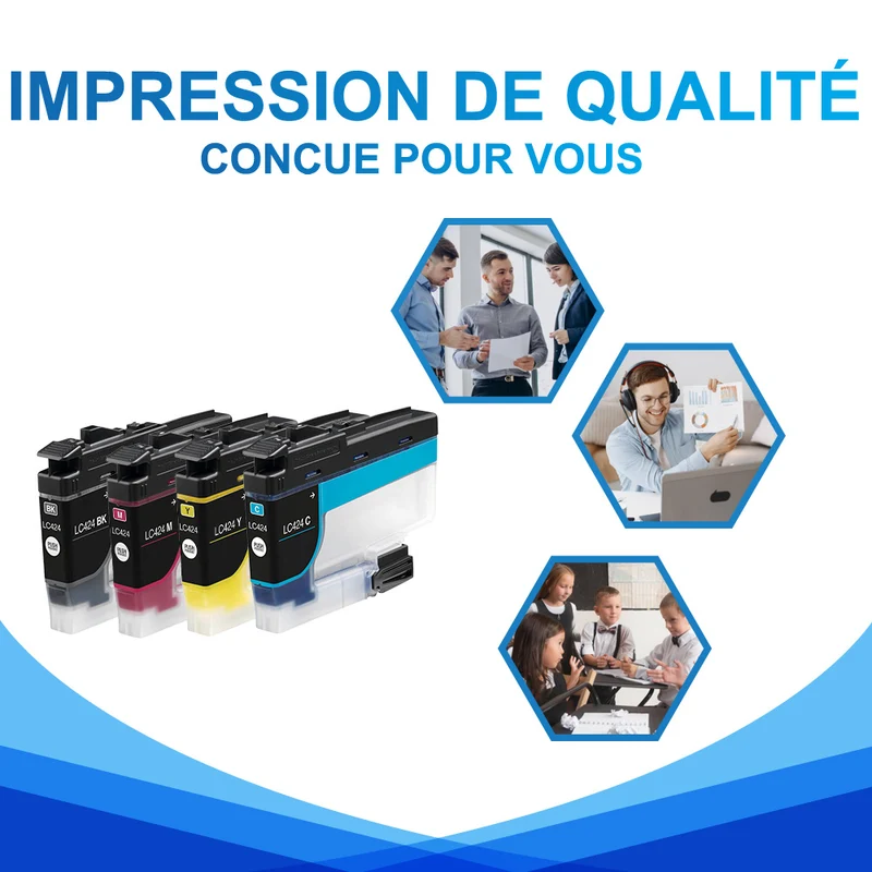 Compatible Brother DCP j1200we Cartouches d'encre - LC424XL Cartouches d'encre