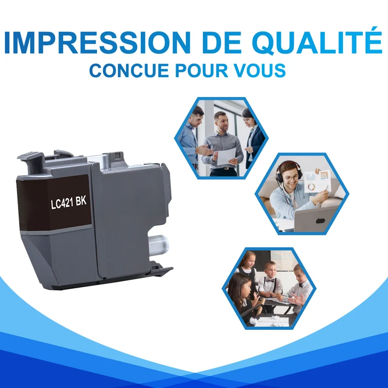 Brother LC421XL Noir Cartouche d'encre compatible