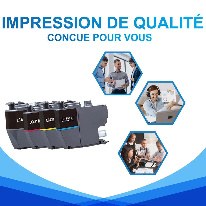 Compatible Brother MFC j1010dw Cartouches d'encre - LC421XL Cartouches d'encre