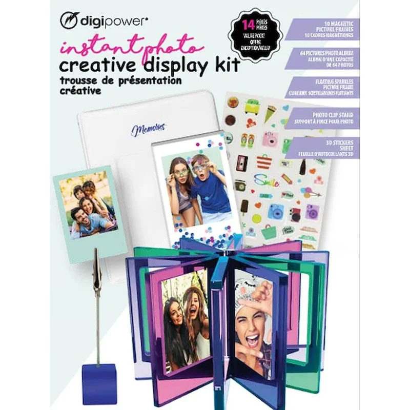 Ensemble de Cadres et Album 64 Photos avec Accessoires pour Instax Mini (Blanc)