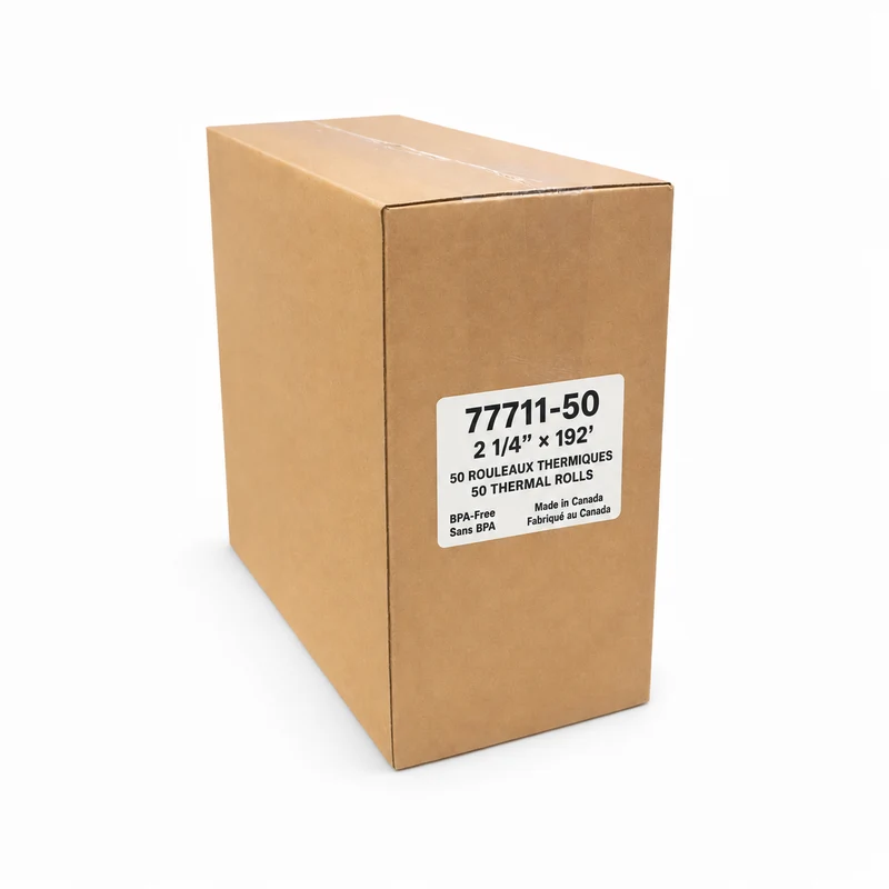 Rouleaux de papier thermique 2 1/4 × 192 pi sans BPA – Pompes à essence et imprimantes compatibles