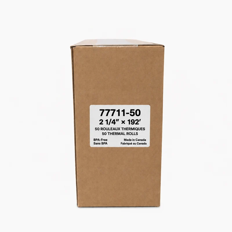 Rouleaux de papier thermique 2 1/4 × 192 pi sans BPA – Pompes à essence et imprimantes compatibles