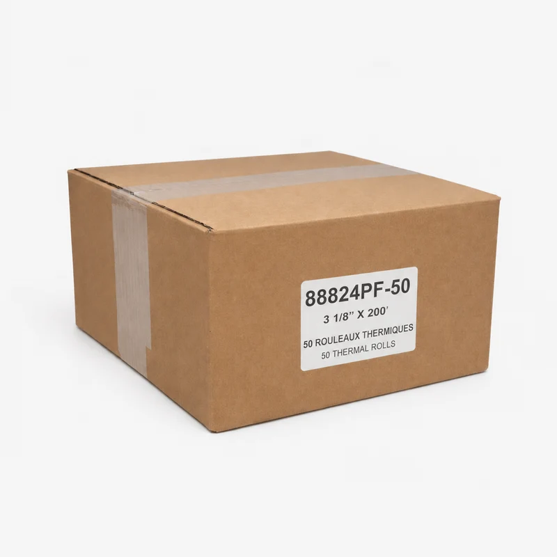 Rouleaux thermiques 3 1/8 po × 200 pi sans phénol sans mandrin — 50 rouleaux