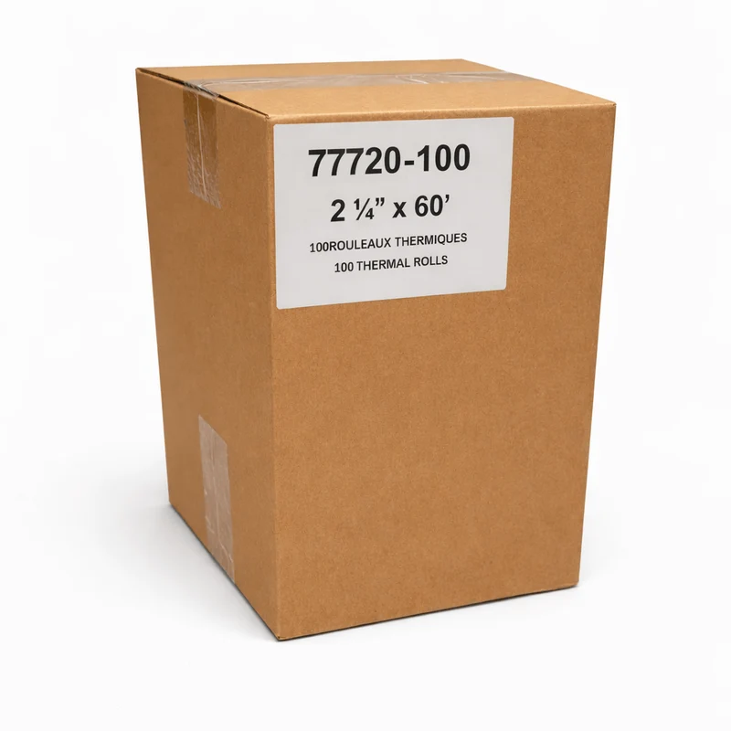 Rouleaux thermiques 2 1/4 po × 60 pi sans BPA — 50 ou 100 rouleaux