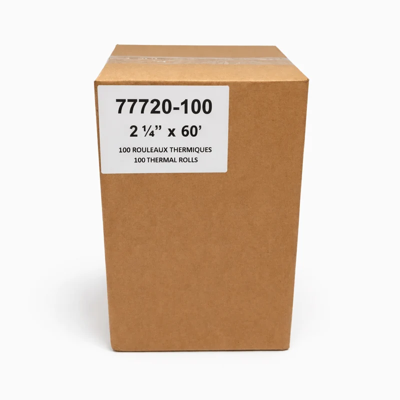 Rouleaux thermiques 2 1/4 po × 60 pi sans BPA — 50 ou 100 rouleaux