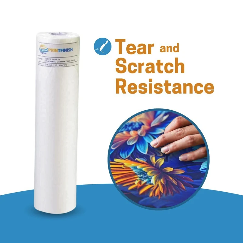 Soft-Touch Matte Laminating Film — Thermal BOPP Rolls, 12" to 27"