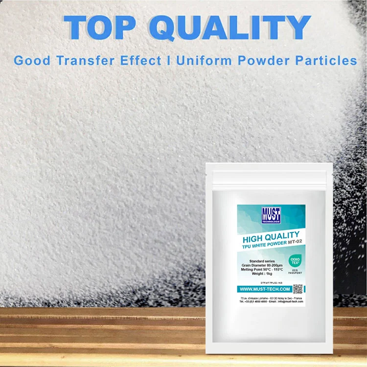 Poudre TPU DTF 1kg MT-02 - Poudre de Transfert Rapide Haute Qualité