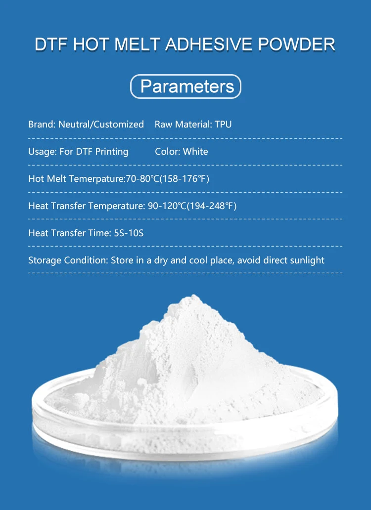 Poudre TPU DTF 1kg MT-02 - Poudre de Transfert Rapide Haute Qualité