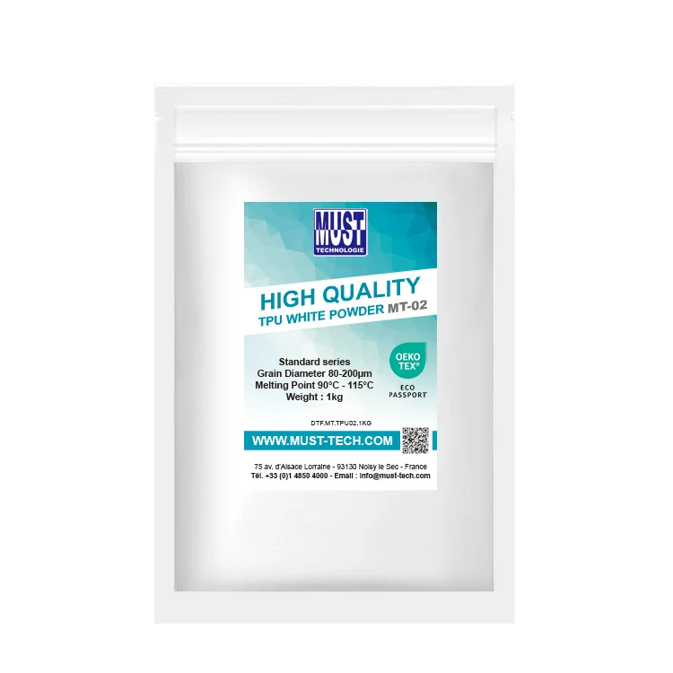 Lot de 4x Poudre TPU DTF 1kg MT-02 - Poudre de Transfert Rapide Haute Qualité