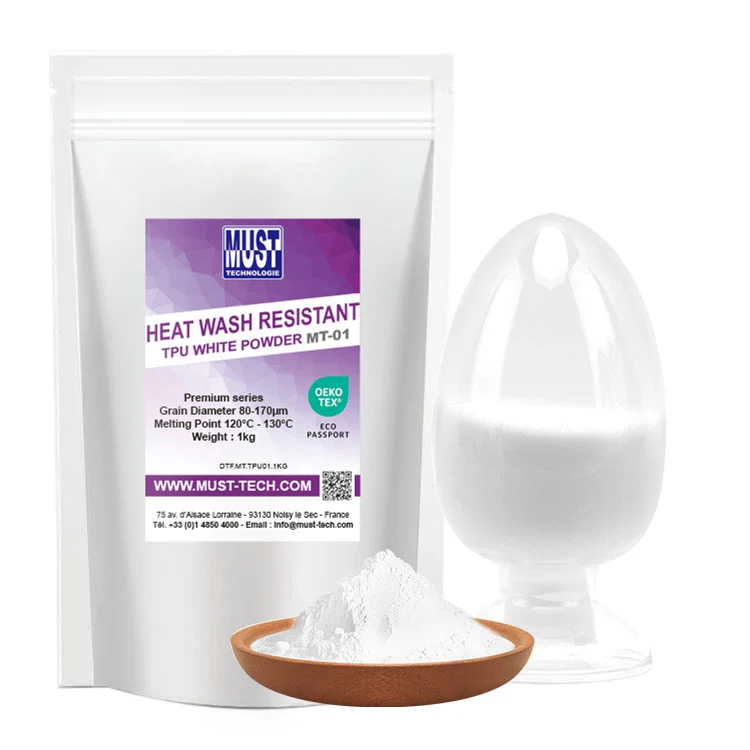 Poudre TPU DTF 1kg MT-01 - Poudre de Transfert résistante au lavage à 60°C