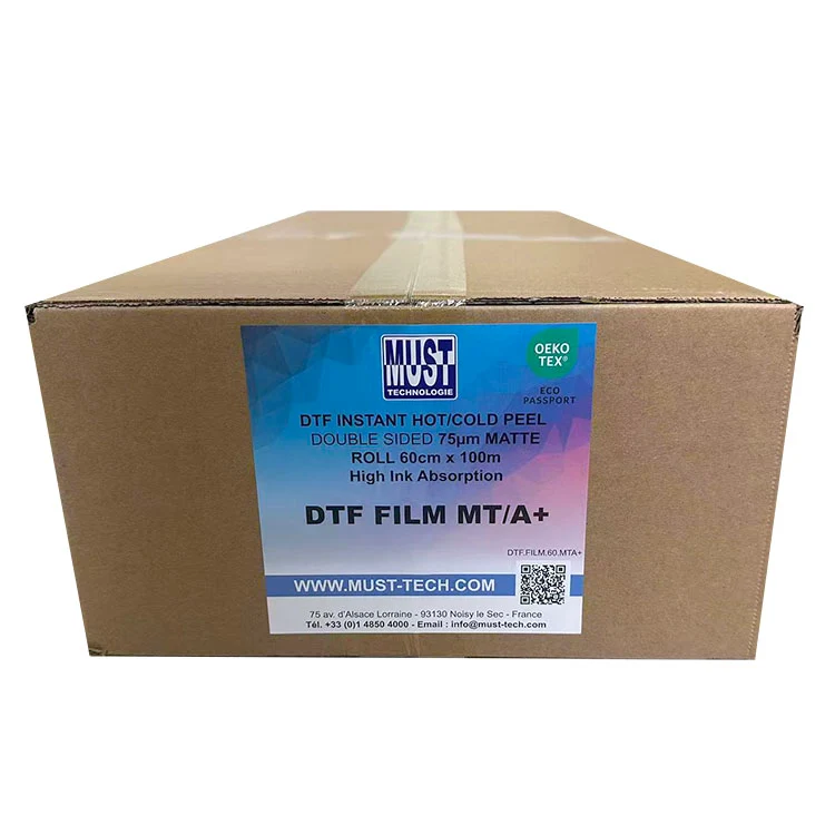 Rouleau DTF Papier Film MT/A+ pelage instantané - double face matte - 60cm x 100m - 75µ ⭐⭐⭐⭐⭐