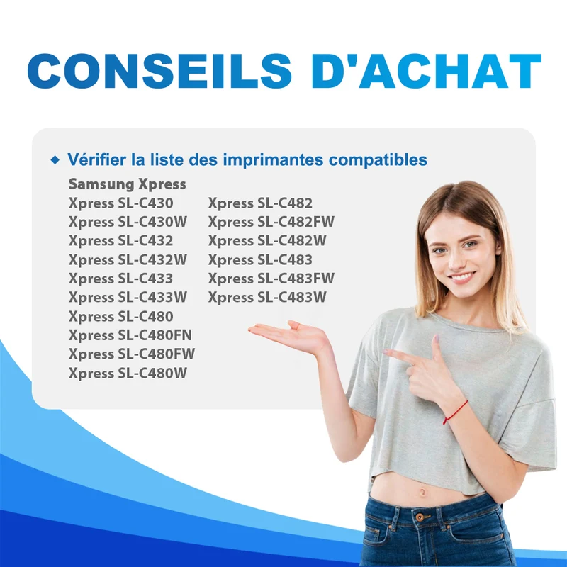 Pack 4 Couleurs Samsung CLT P404C Toners Compatibles | SU365A