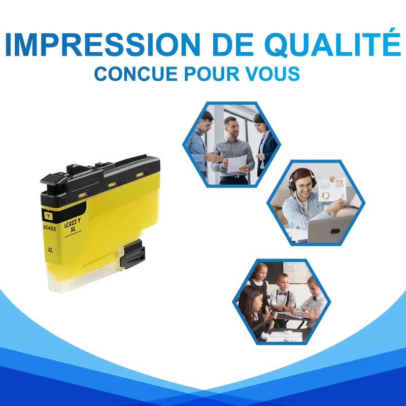 Brother LC422XL Jaune Cartouche d'encre compatible