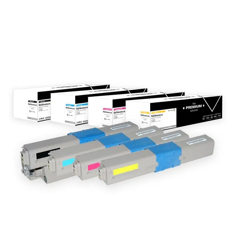 OKI C301 Toner Pack 4 Couleurs compatible équivalent à 44973536, 44973535, 44973534
