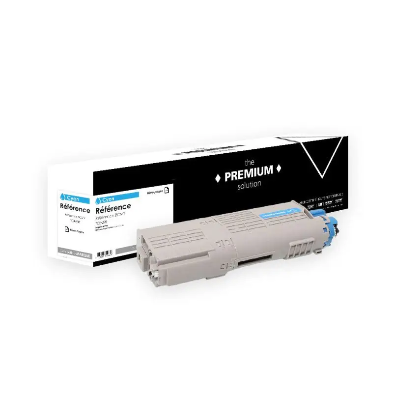 OKI C822 Toner Cyan compatible équivalent à 44844615