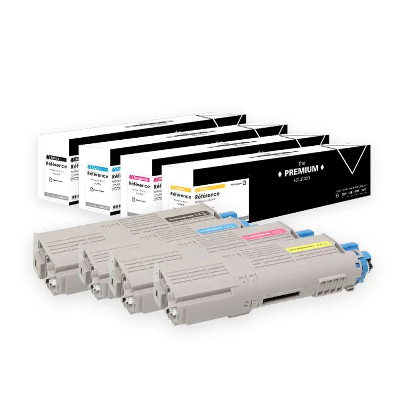 OKI C5850 Toner Pack 4 Couleurs compatible équivalent à 43865724, 43865723, 43865722