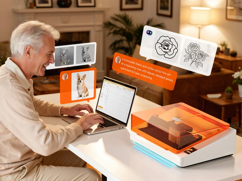 TOOCAA NOVA – Machine de découpe & gravure laser intelligente avec IA intégrée