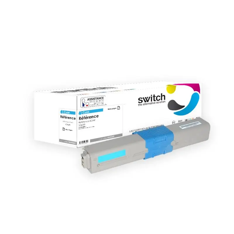 OKI C510 Toner Cyan compatible équivalent à 44469724 · Switch