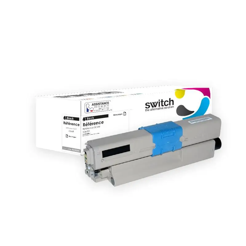 OKI C510 Toner Noir compatible équivalent à 44469804 · Switch