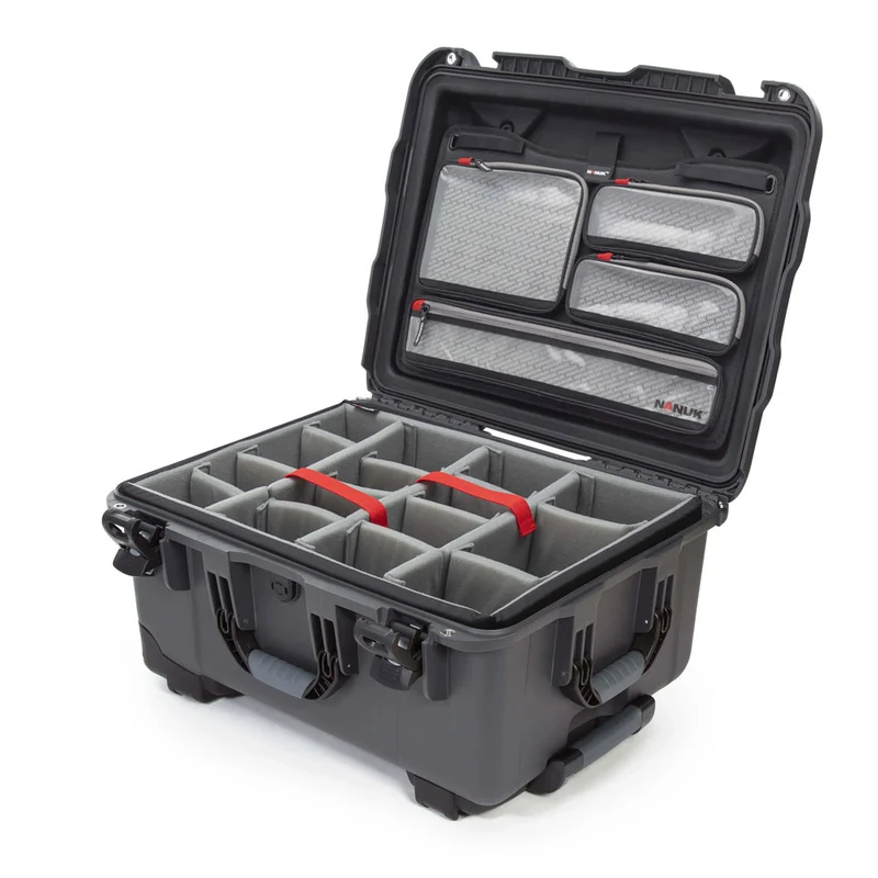 Valise Rigide à roulettes Nanuk 950 avec Séparateurs rembourrés & Organisateur de couvercle (Graphite)