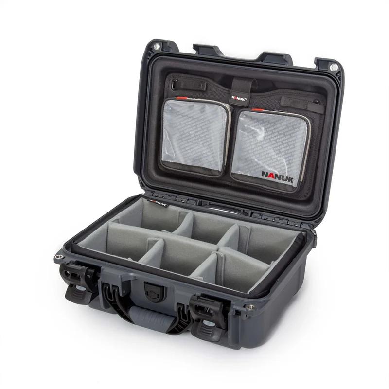 Valise Rigide Nanuk 915 avec Séparateurs rembourrés & Organisateur de couvercle (Graphite)