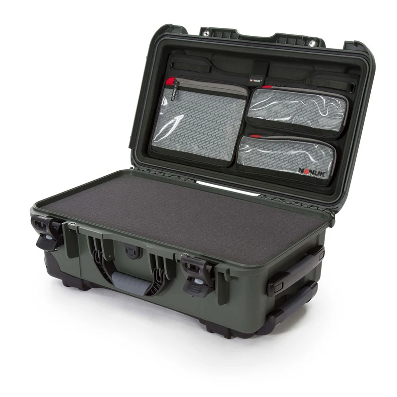 Valise Rigide à roulettes Nanuk 935 avec Mousse & Organisateur de couvercle (Olive)