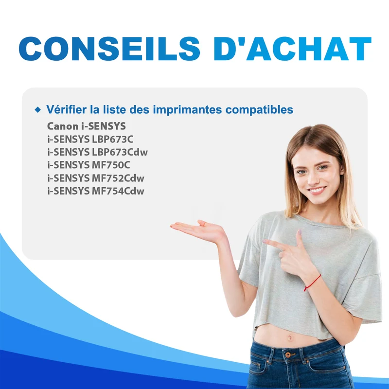 Canon i-SENSYS LBP673C Toners Compatibles (Avec Puce) - 069 069H Pack
