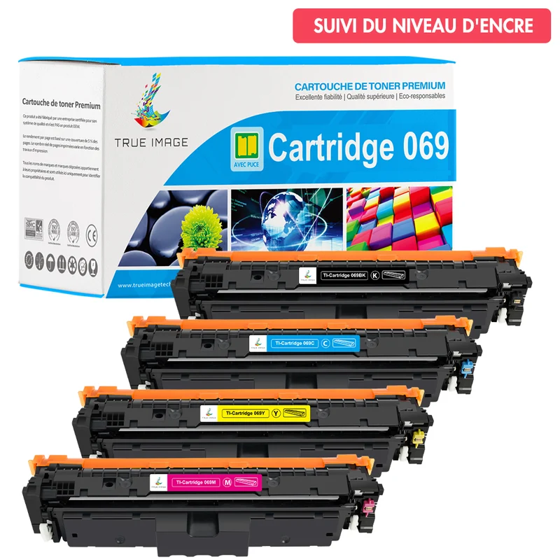 Canon i-SENSYS LBP673C Toners Compatibles (Avec Puce) - 069 069H Pack