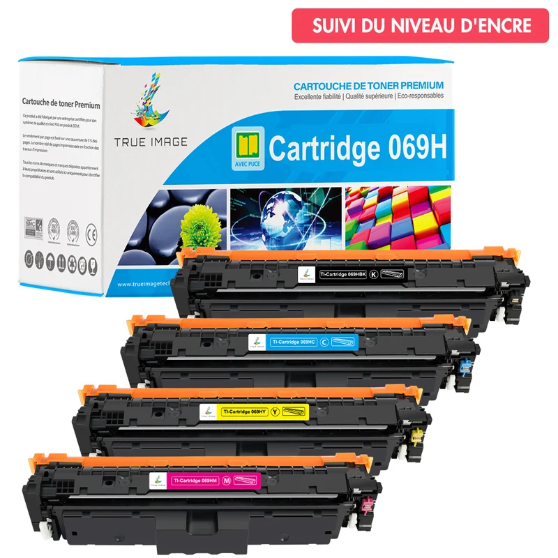 Canon i-SENSYS LBP673C Toners Compatibles (Avec Puce) - 069 069H Pack