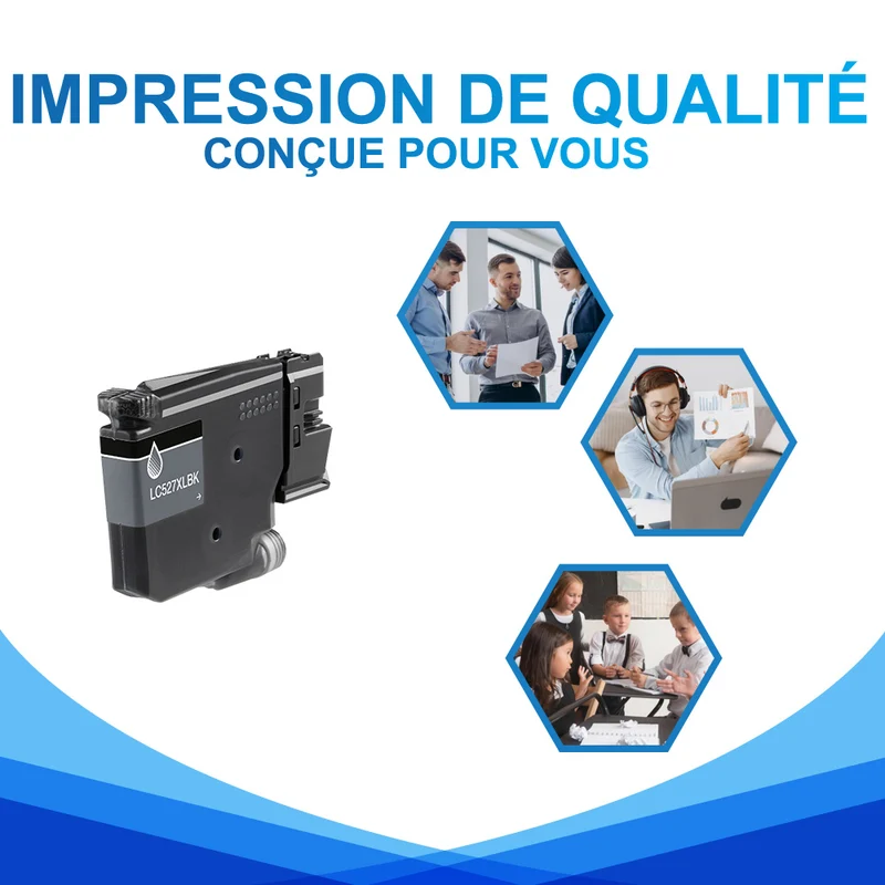 Brother LC527BK LC527XLBK Cartouche d'encre Noir Compatible