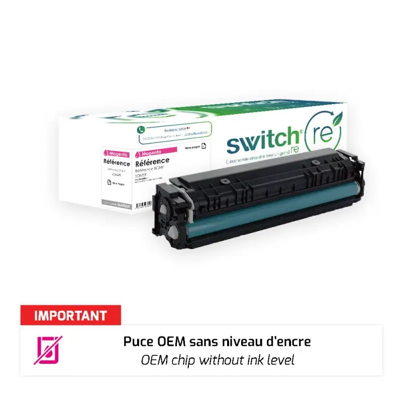 HP 415A Toner Magenta remanufacturé puce OEM équivalent à W2033A · Switch RE