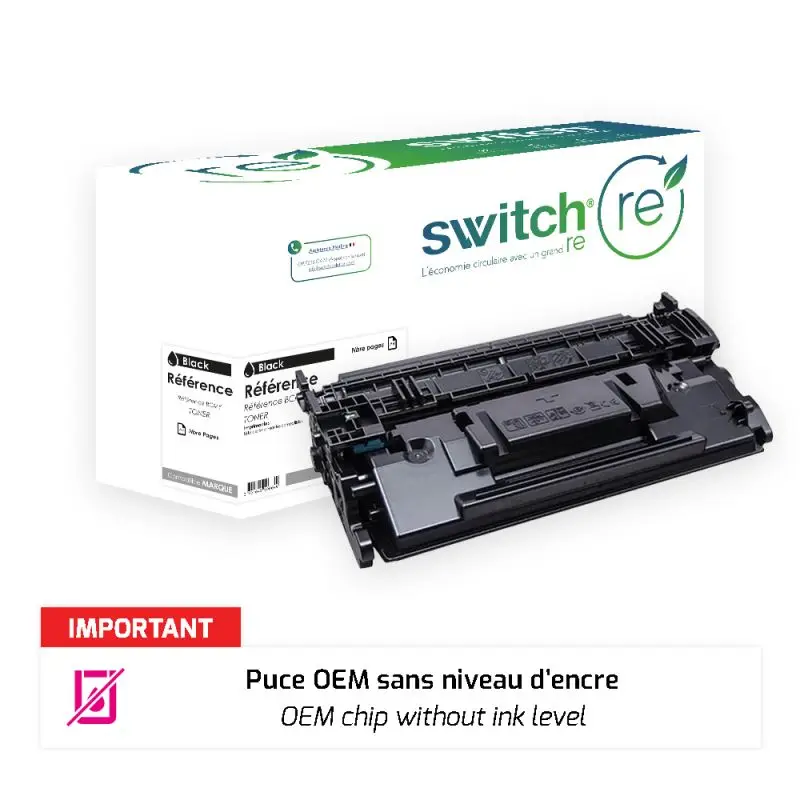 HP 89A Toner Noir remanufacturé puce OEM équivalent à CF289A · Switch RE