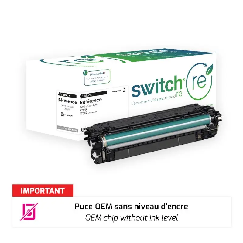HP 212A Toner Noir remanufacturé puce OEM équivalent à W2120A · Switch RE