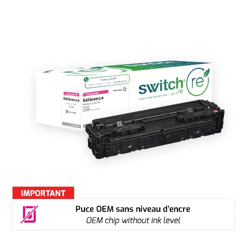 Canon 067H Toner Magenta remanufacturé puce OEM équivalent à 5104C002 · Switch RE