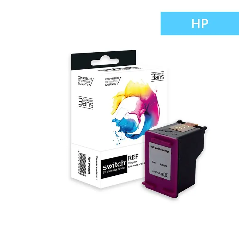 HP 652XL Cartouche Tricolore remanufacturé équivalent à F6V24AE · Switch