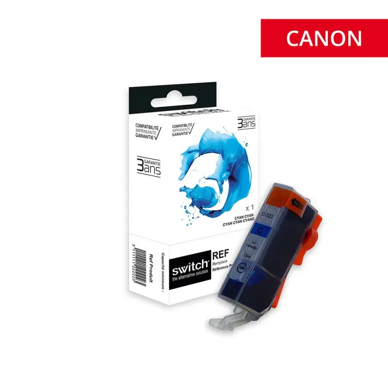 Canon 521 Cartouche Cyan compatible équivalent à CLI-521C, 2934B001 · Switch
