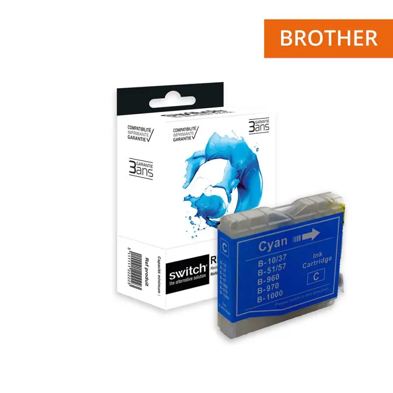 Brother 970/1000 Cartouche Cyan compatible équivalent à LC970, LC1000C · Switch