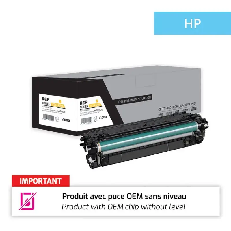 HP 212A Toner Jaune remanufacturé puce OEM équivalent à W2122A