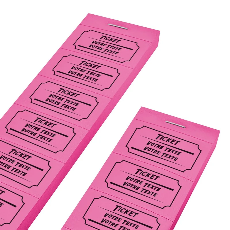 Carnet de tickets avec propre texte avec 2 lignes - 1000 tickets