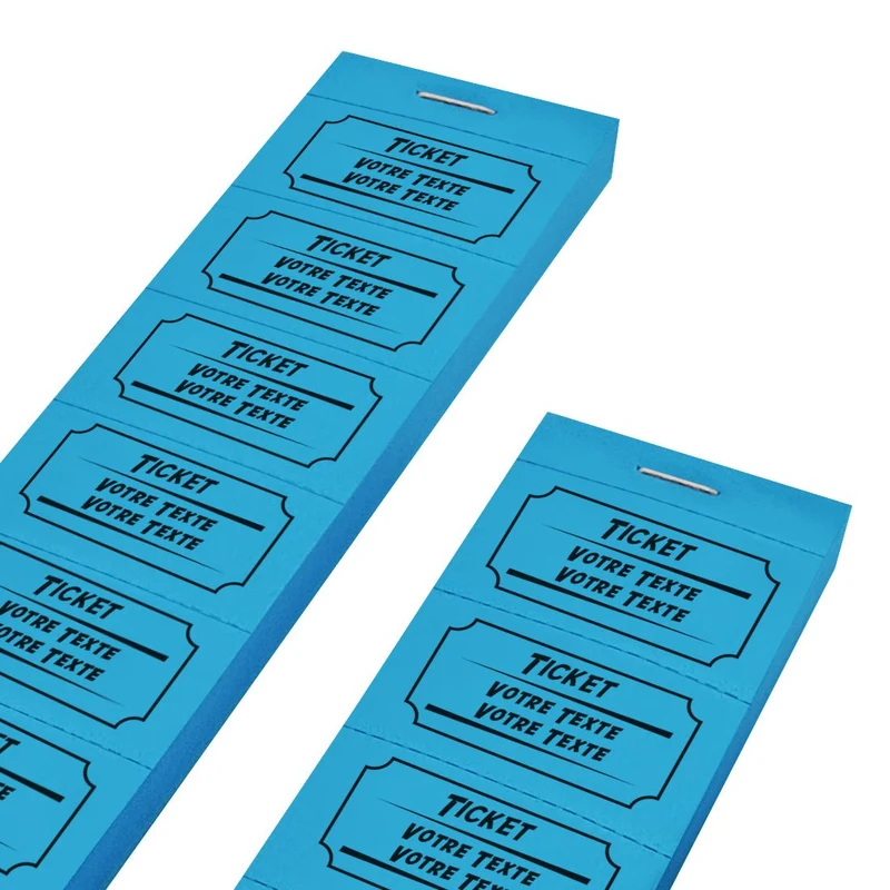 Carnet de tickets avec propre texte avec 2 lignes - 1000 tickets