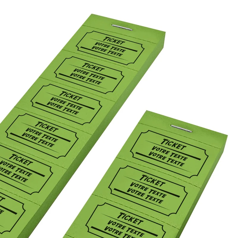 Carnet de tickets avec propre texte avec 2 lignes - 1000 tickets