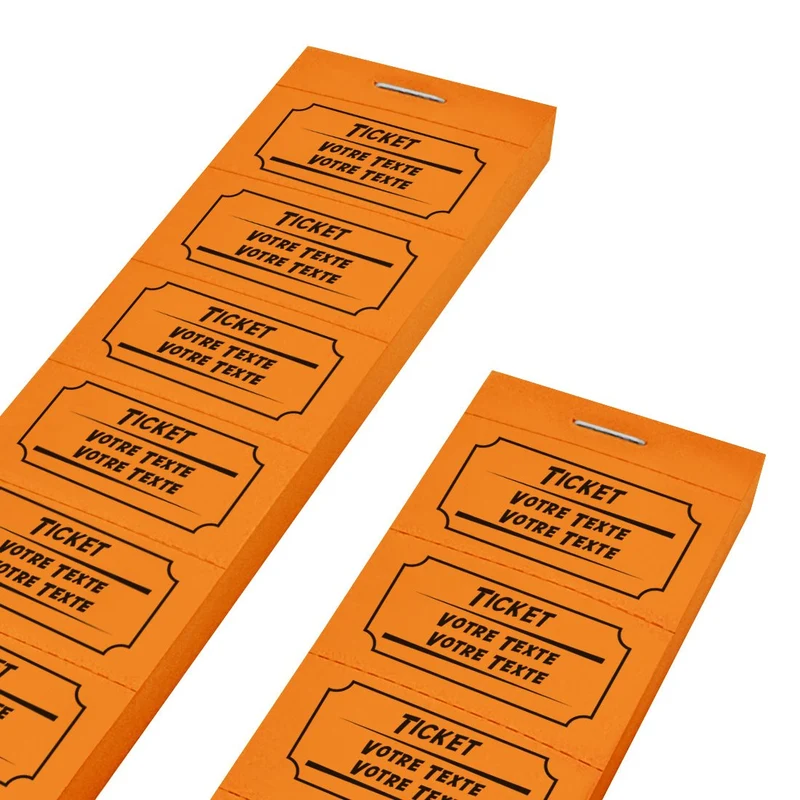 Carnet de tickets avec propre texte avec 2 lignes - 1000 tickets