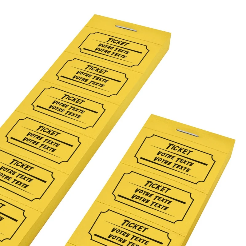 Carnet de tickets avec propre texte avec 2 lignes - 1000 tickets